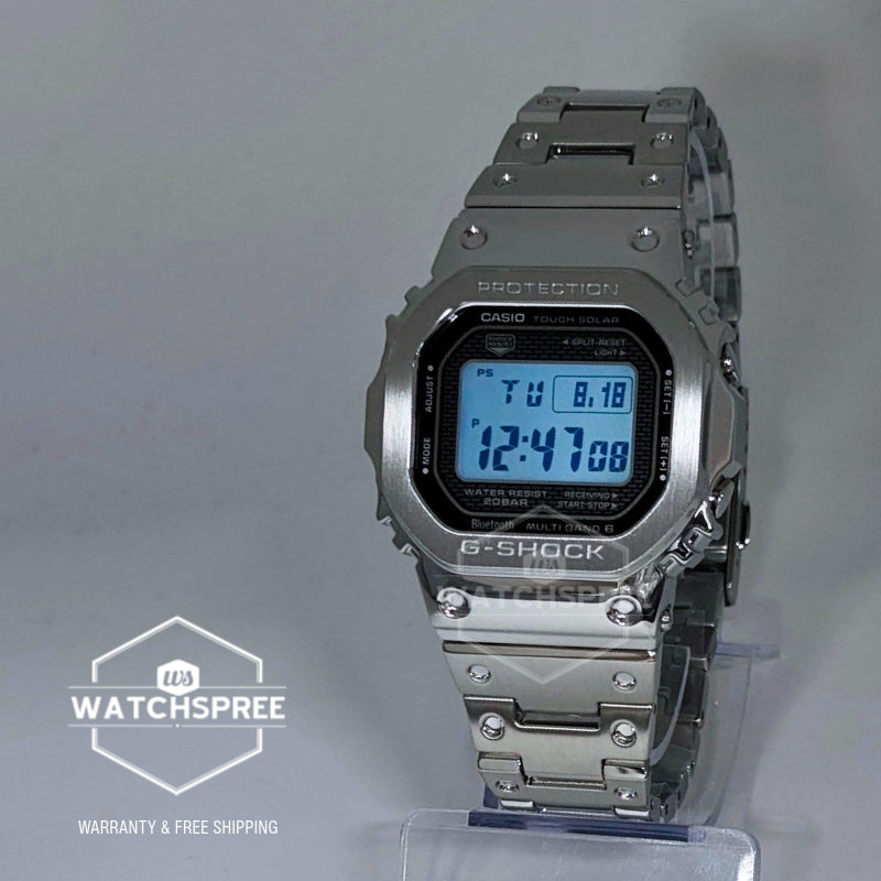 Casio G-Shock (Japan Made) Full Metal Case Series Bluetooth Multi-Band 6 Tough Solar Stainless Steel Band Watch GMWB5000D-1D GMW-B5000D-1D GMW-B5000D-1