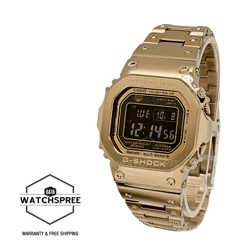 Casio G-Shock Full Metal Case Bluetooth Multi-Band 6 Tough Solar Gold Stainless Steel Band Watch GMWB5000GD-9D GMW-B5000GD-9D GMW-B5000GD-9
