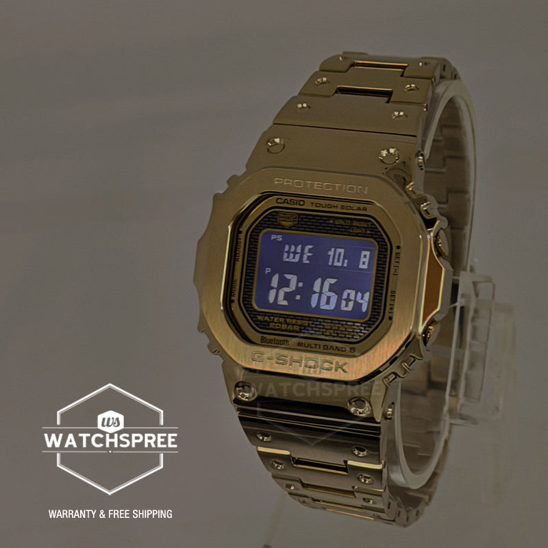 Casio G-Shock Full Metal Case Bluetooth Multi-Band 6 Tough Solar Gold Stainless Steel Band Watch GMWB5000GD-9D GMW-B5000GD-9D GMW-B5000GD-9