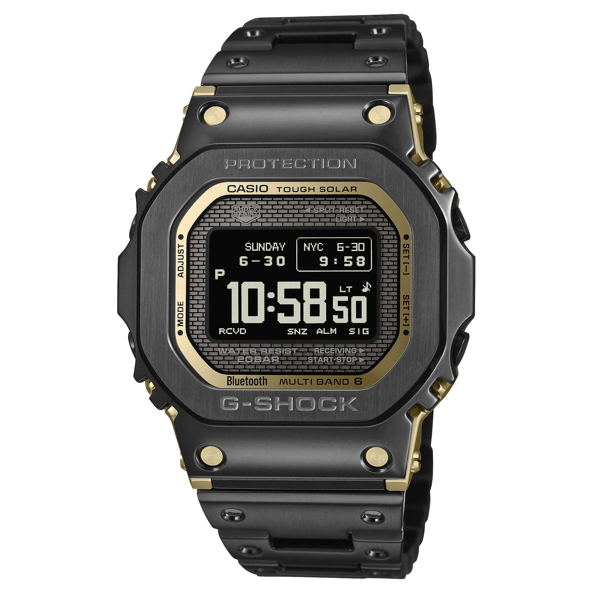 Casio G-Shock (Japan Made) Full Metal Case Bluetooth© Multi-Band 6 Tough Solar Black Ion Plated Stainless Steel Band Watch GMWBZ5000BD-1D GMW-BZ5000BD-1D GMW-BZ5000BD-1 [S]