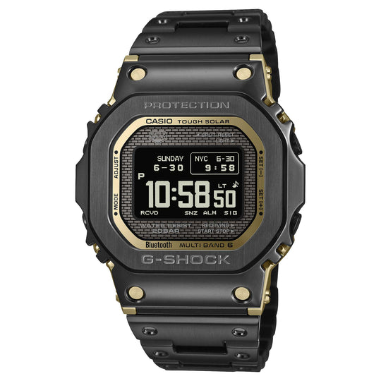 Casio G-Shock (Japan Made) Full Metal Case Bluetooth© Multi-Band 6 Tough Solar Black Ion Plated Stainless Steel Band Watch GMWBZ5000BD-1D GMW-BZ5000BD-1D GMW-BZ5000BD-1 [S]