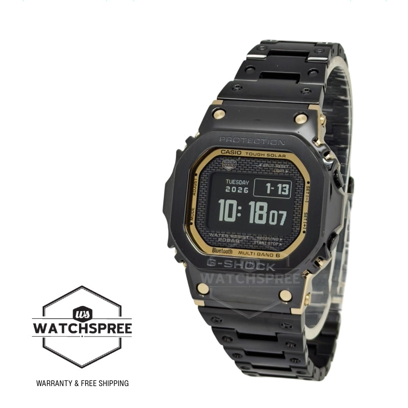 Casio G-Shock (Japan Made) Full Metal Case Bluetooth© Multi-Band 6 Tough Solar Black Ion Plated Stainless Steel Band Watch GMWBZ5000BD-1D GMW-BZ5000BD-1D GMW-BZ5000BD-1 [S]