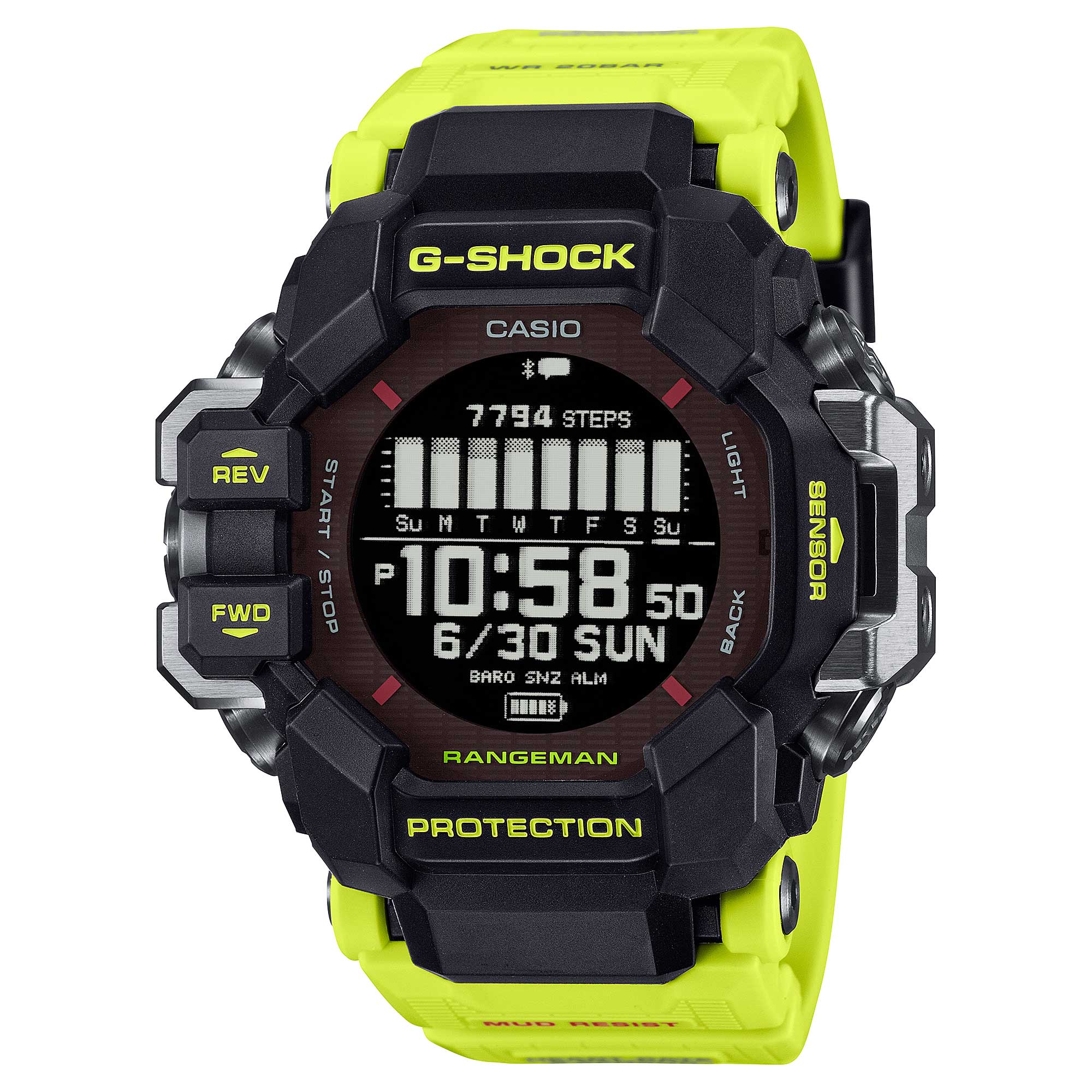 Casio G-Shock Master of G - Land Rangeman 6 Sensors + GPS + Bluetooth© Solar Watch GPRH1000RY-1A9 GPR-H1000RY-1A9 GPR-H1000RY-1A9