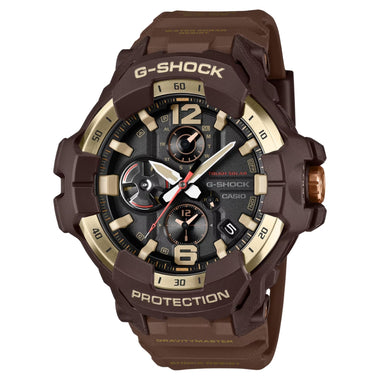 Casio G-Shock MASTER OF G AIR GRAVITYMASTER Master In Horizon Gold Series Bluetooth© Tough Solar Bio-Based Dark Brown Resin Band Watch GRB300H-5A GR-B300H-5A