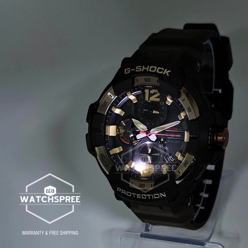 Casio G-Shock MASTER OF G AIR GRAVITYMASTER Master In Horizon Gold Series Bluetooth© Tough Solar Bio-Based Dark Brown Resin Band Watch GRB300H-5A GR-B300H-5A