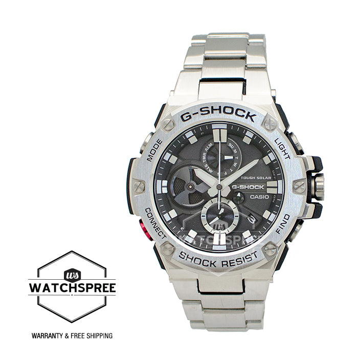 Casio G-Shock G-Steel Silver Stainless Steel Band Watch GSTB100D-1A