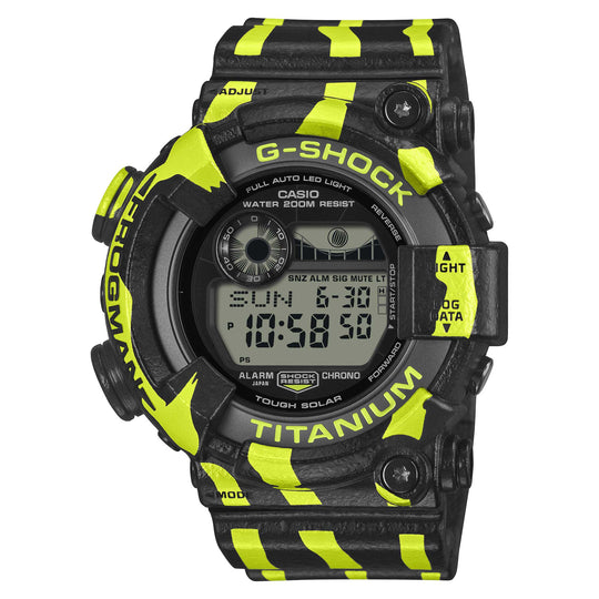 Casio G-Shock (Japan Made) MASTER OF G - SEA Frogman Tough Solar Bio-Based Black & Yellow Resin Band Watch GW8200TPF-1D GW-8200TPF-1D GW-8200TPF-1