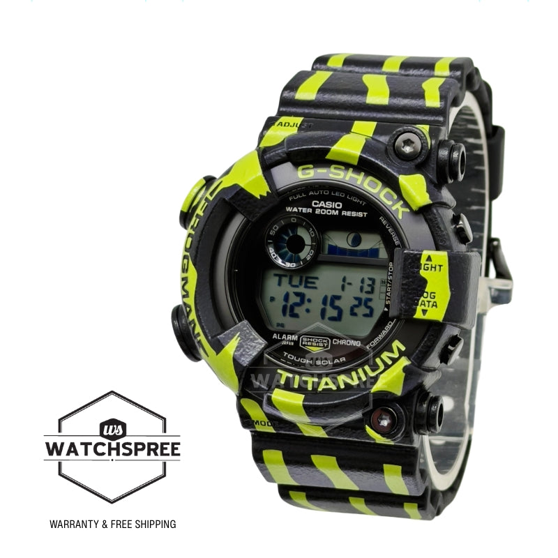 Casio G-Shock (Japan Made) MASTER OF G - SEA Frogman Tough Solar Bio-Based Black & Yellow Resin Band Watch GW8200TPF-1D GW-8200TPF-1D GW-8200TPF-1