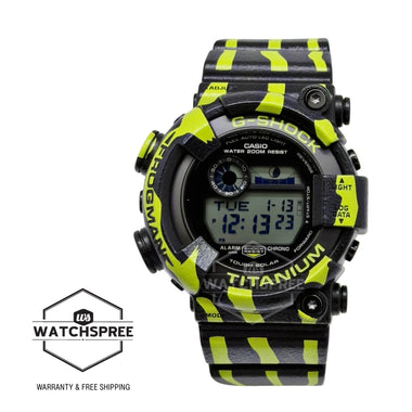 Casio G-Shock (Japan Made) MASTER OF G - SEA Frogman Tough Solar Bio-Based Black & Yellow Resin Band Watch GW8200TPF-1D GW-8200TPF-1D GW-8200TPF-1