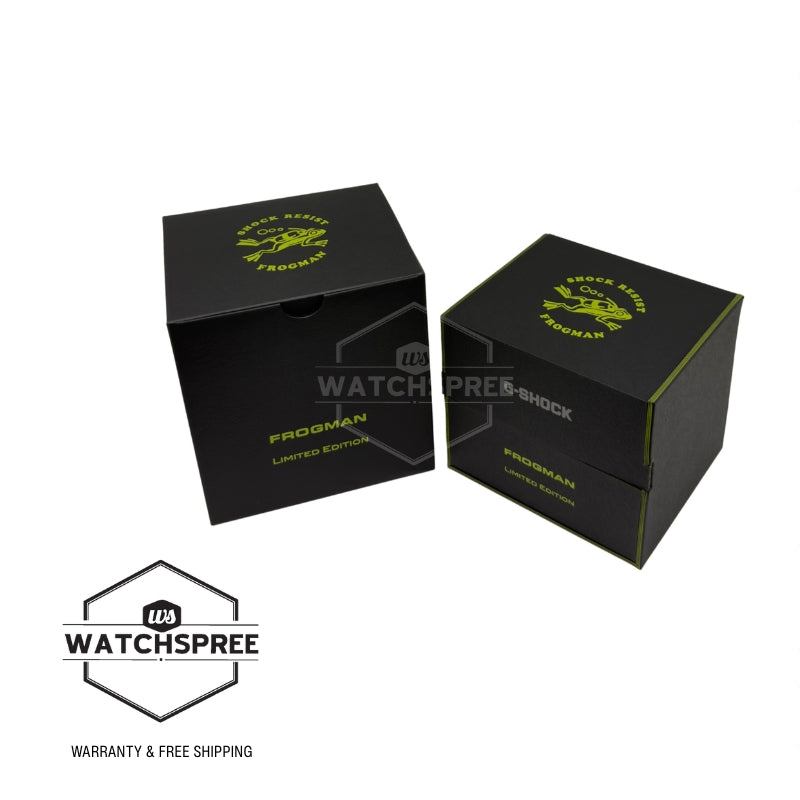 Casio G-Shock (Japan Made) MASTER OF G - SEA Frogman Tough Solar Bio-Based Black & Yellow Resin Band Watch GW8200TPF-1D GW-8200TPF-1D GW-8200TPF-1