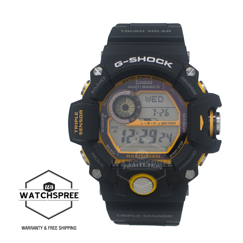 Casio G-Shock Master of G Rangeman Triple Sensor Tough Solar Black Resin Band Watch GW9400Y-1D GW-9400Y-1D GW-9400Y-1