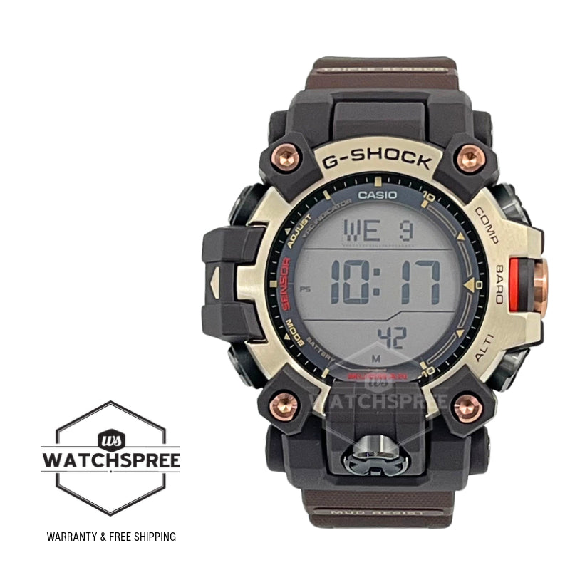Casio G-Shock MASTER OF G - LAND MUDMAN Master In Horizon Gold Series Triple Sensor Tough Solar Bio-Based Dark Brown Resin Band Watch GW9500MH-5D GW-9500MH-5D GW-9500MH-5