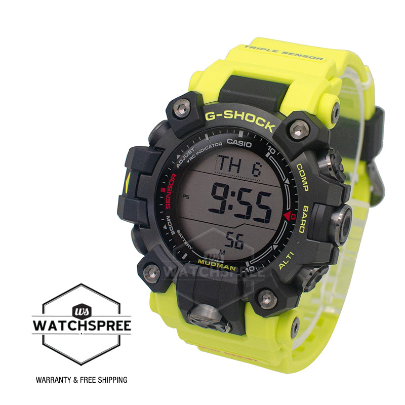 Casio G-Shock MASTER OF G - LAND MUDMAN Rescue Yellow Series Triple Sensor Tough Solar Watch GW9500MRY-1A9 GW-9500MRY-1A9