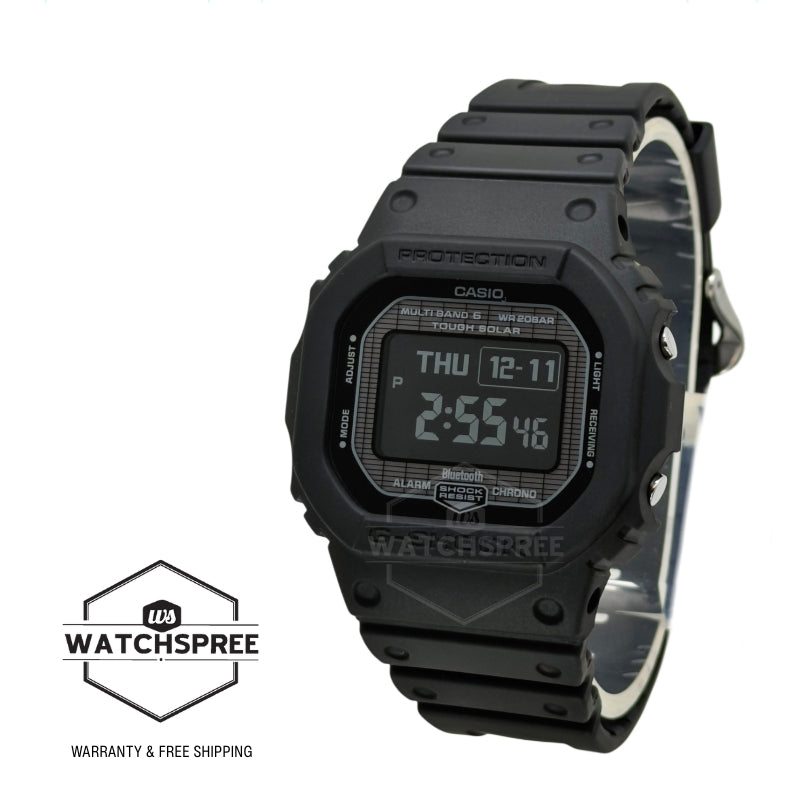 Casio G-Shock GW-B5600 Lineup Bluetooth Multi Band 6 Tough Solar Bio-Based Black Resin Band Watch GWBX5600-1A1 GW-BX5600-1A1