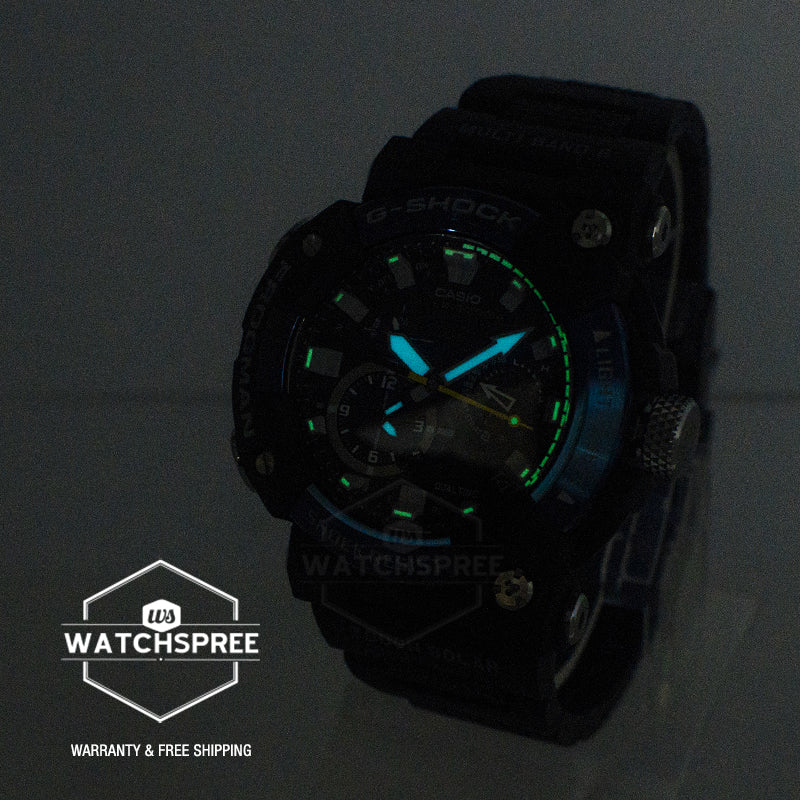 Casio G-Shock Master of G Frogman Carbon Core Guard Structure Tough Solar Black Stainless Steel / Resin Composite Band Watch GWFA1000C-1A GWF-A1000C-1A