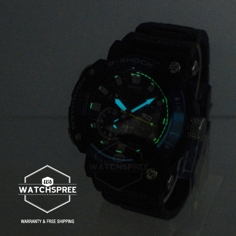 Casio G-Shock Master of G Frogman Carbon Core Guard Structure Tough Solar Black Stainless Steel / Resin Composite Band Watch GWFA1000C-1A GWF-A1000C-1A
