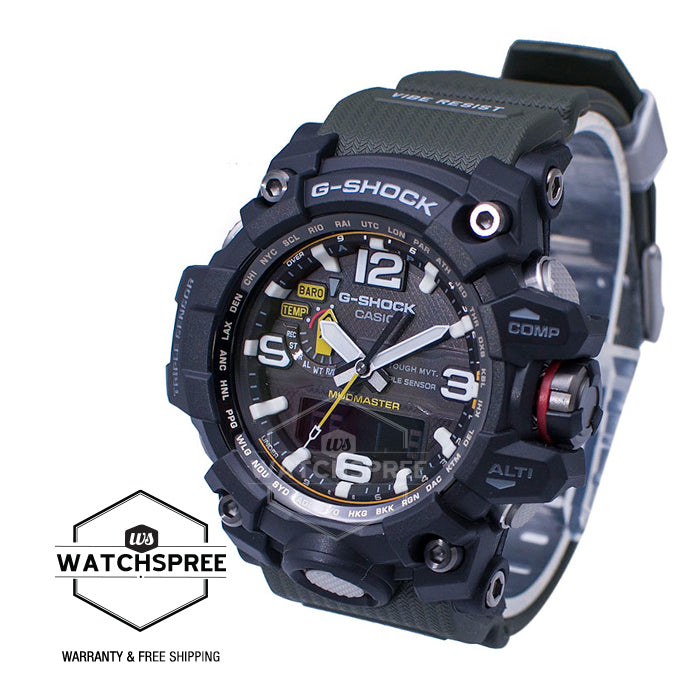 Casio G-Shock Mudmaster Mud Resistance Triple Sensor Green Resin Band Watch GWG1000-1A3 GWG-1000-1A3| Watchspree