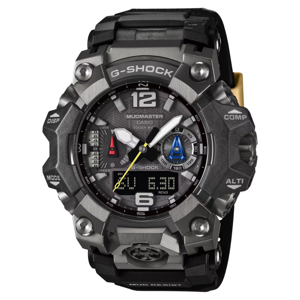 Casio G-Shock MASTER OF G - LAND MUDMASTER TEAM LAND CRUISER TOYOTA AUTO BODY Collaboration Model Bluetooth Multi Band 6 Triple Sensor Tough Solar Bio-Based Black Resin Band Watch GWGB1000TLC-1A GWG-B1000TLC-1A