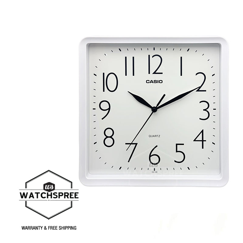 Casio Analog White Resin Square Wall Clock IQ06-7D IQ-06-7D IQ-06-7