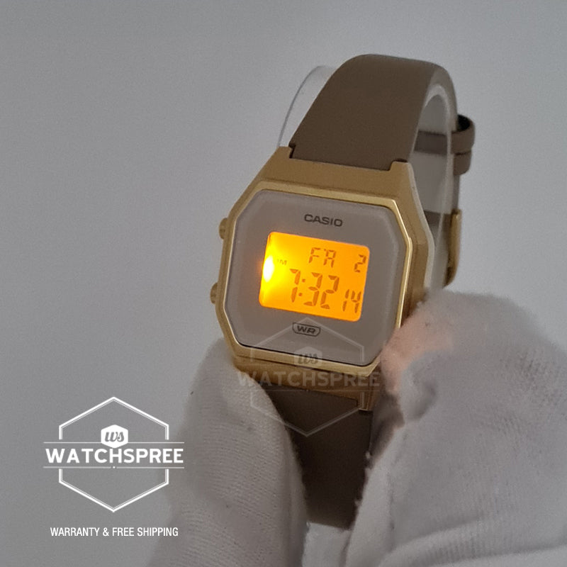 Casio Ladies' Digital Sand Leather Strap Watch LA680WEGL-5D LA680WEGL-5