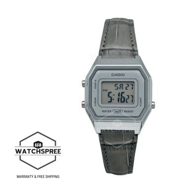 Casio Ladies' Digital Grey Leather Strap Watch LA680WEL-8A2 [S]