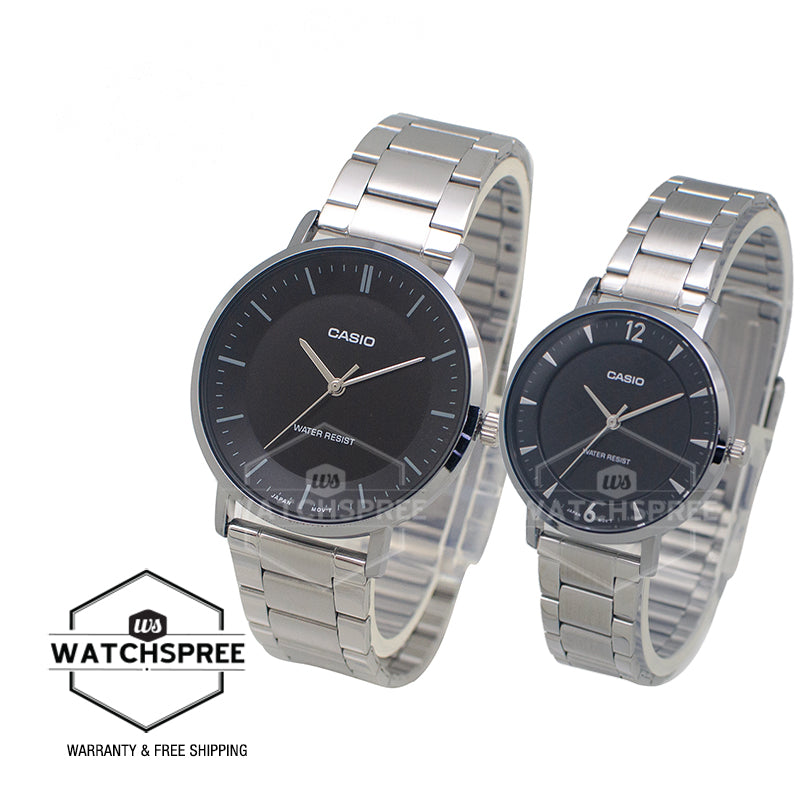 Casio Couple Stainless Steel Band Watch LTP-VT04D-1A MTP-VT04D-1E [Couple Watch Set]
