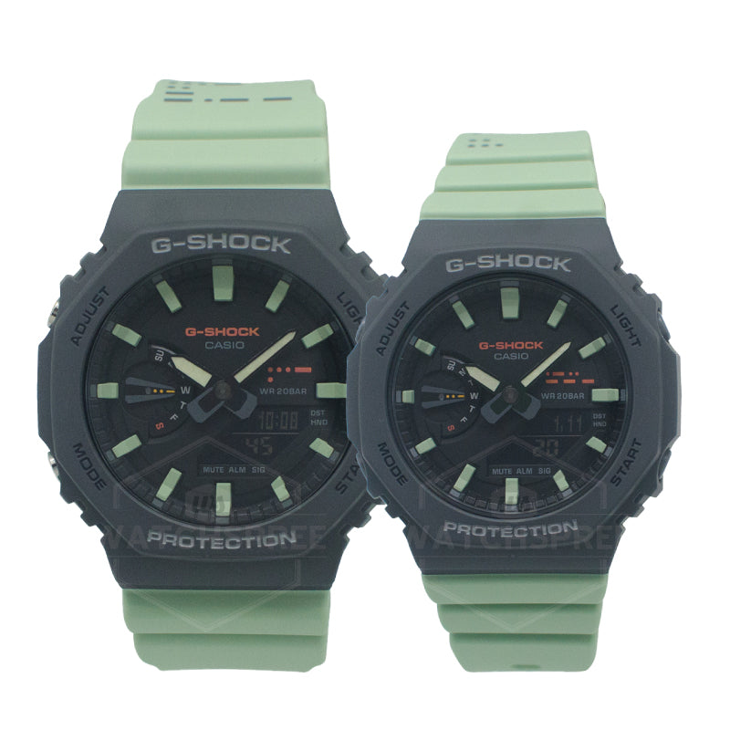 Casio G-Shock & G-Shock for Ladies 2022 G Presents Lover's Collection Pale Green Resin Band Watches LOV22B-8A LOV-22B-8A