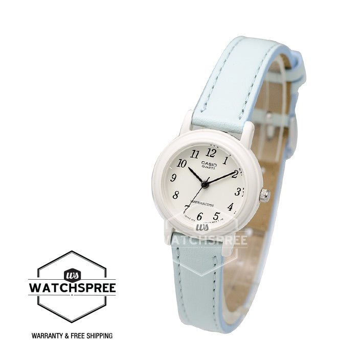 Casio Ladies' Standard Analog Blue Leather Strap Watch LQ139L-2B LQ-139L-2B
