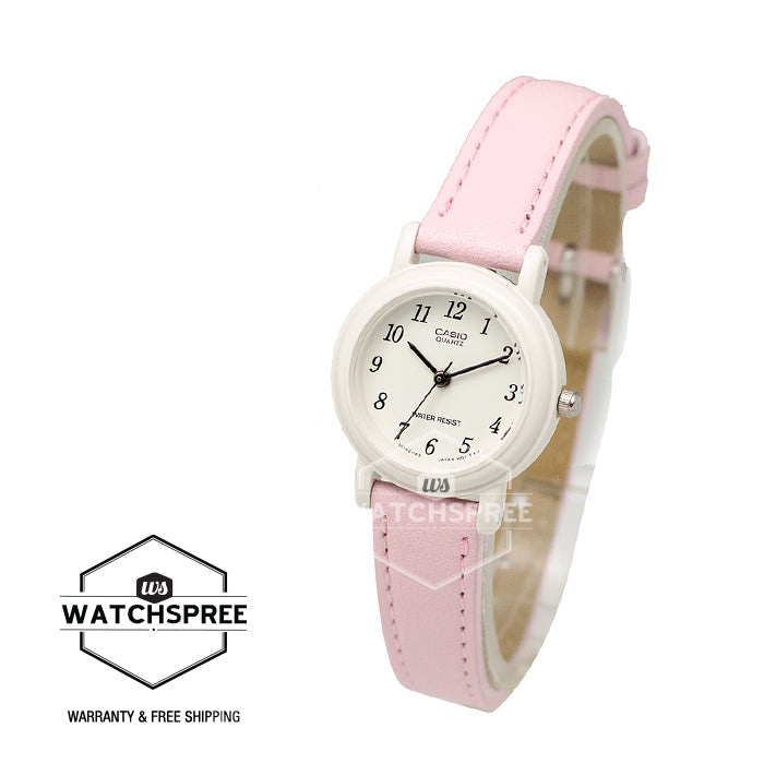 Casio Ladies' Standard Analog Pink Leather Strap Watch LQ139L-4B1 LQ-139L-4B1