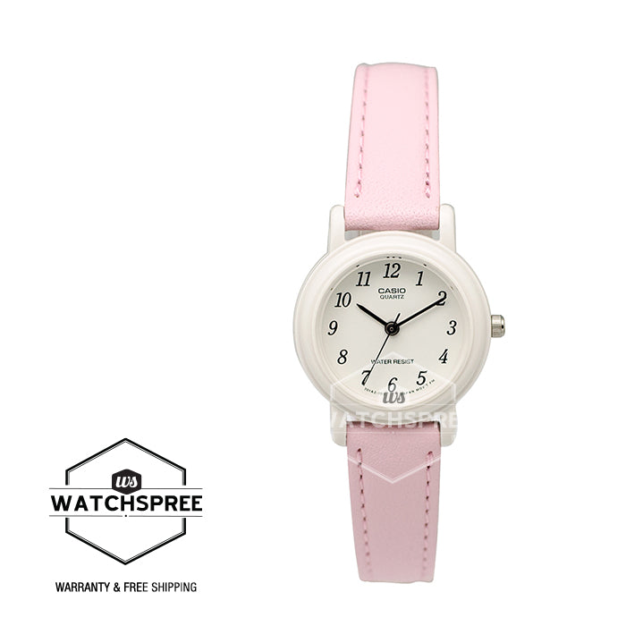 Casio Ladies' Standard Analog Pink Leather Strap Watch LQ139L-4B1 LQ-139L-4B1