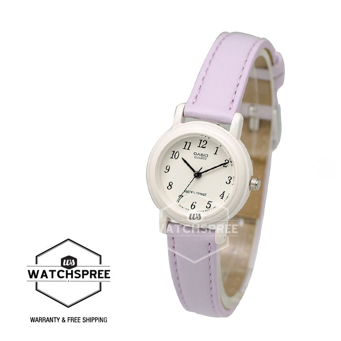 Casio Ladies' Standard Analog Purple Leather Strap Watch LQ139L-6B LQ-139L-6B