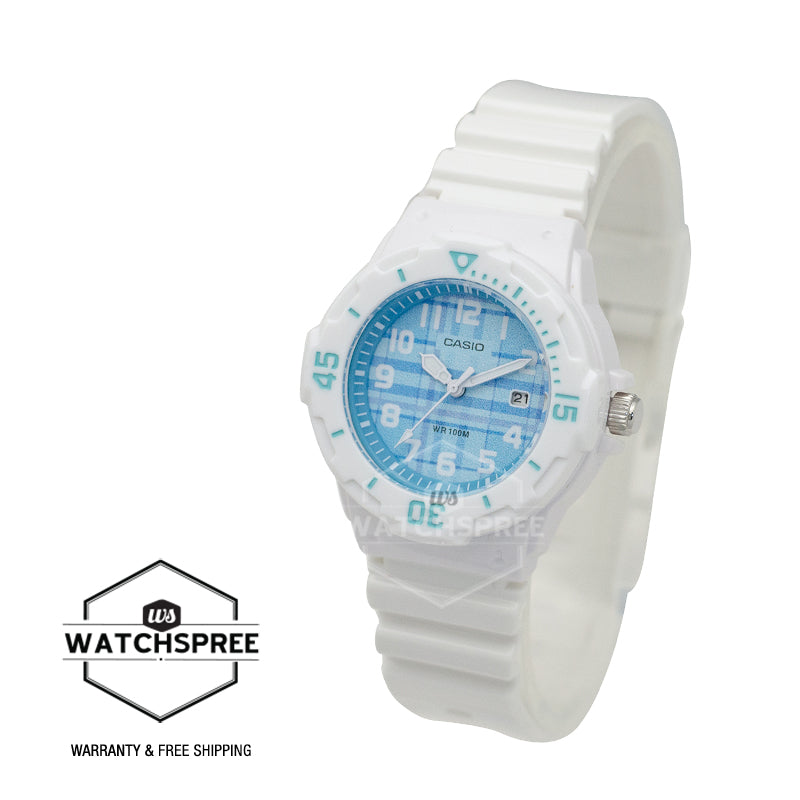 Casio Ladies' Diver Look Standard Analog White Resin Band Watch LRW200H-2C LRW-200H-2C
