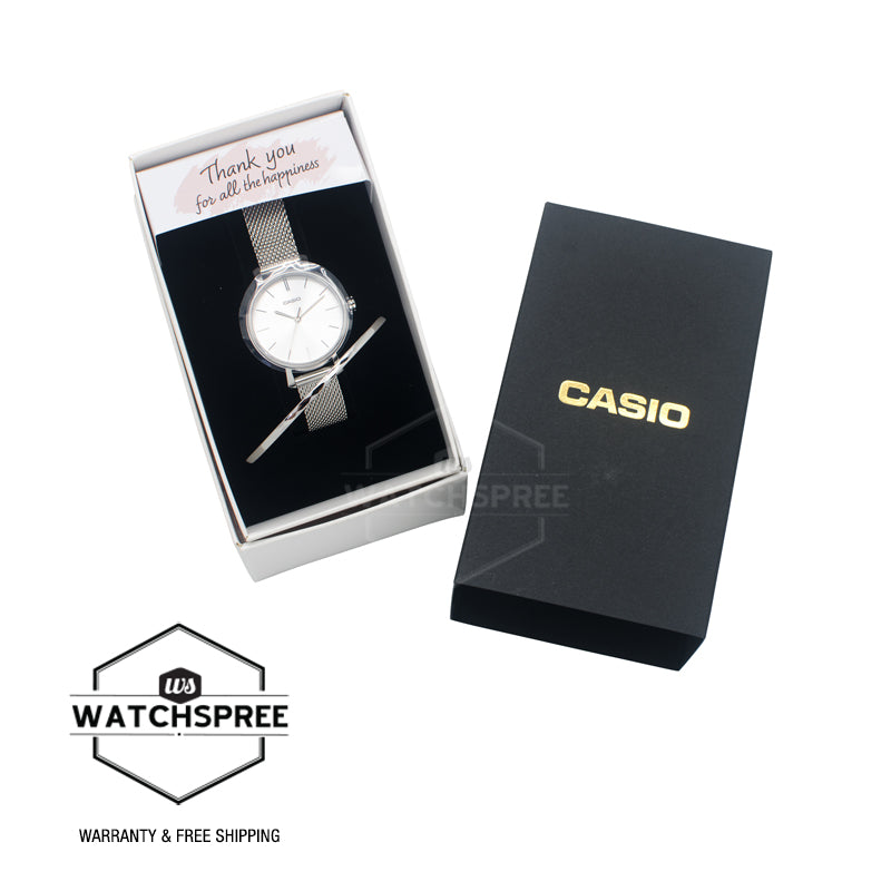 Casio Ladies' Analog Watch LTP2024VM-7C LTP-2024VM-7C Bangle Set