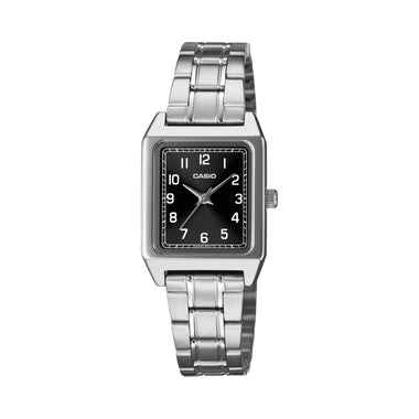 Casio Ladies' Analog Square Dial Stainless Steel Band Watch LTPB150DA-1B LTP-B150DA-1B