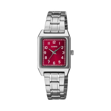 Casio Ladies' Analog Square Dial Stainless Steel Band Watch LTPB150DA-4B LTP-B150DA-4B