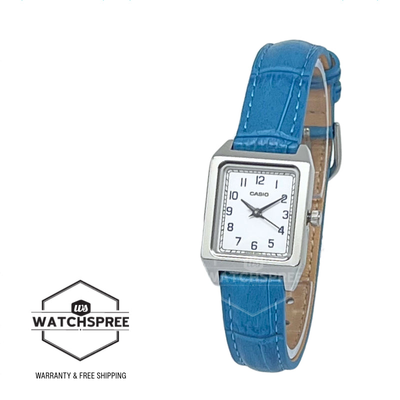 Casio Ladies' Analog Square Dial Blue Leather Strap Watch LTPB150LA-2B LTP-B150LA-2B