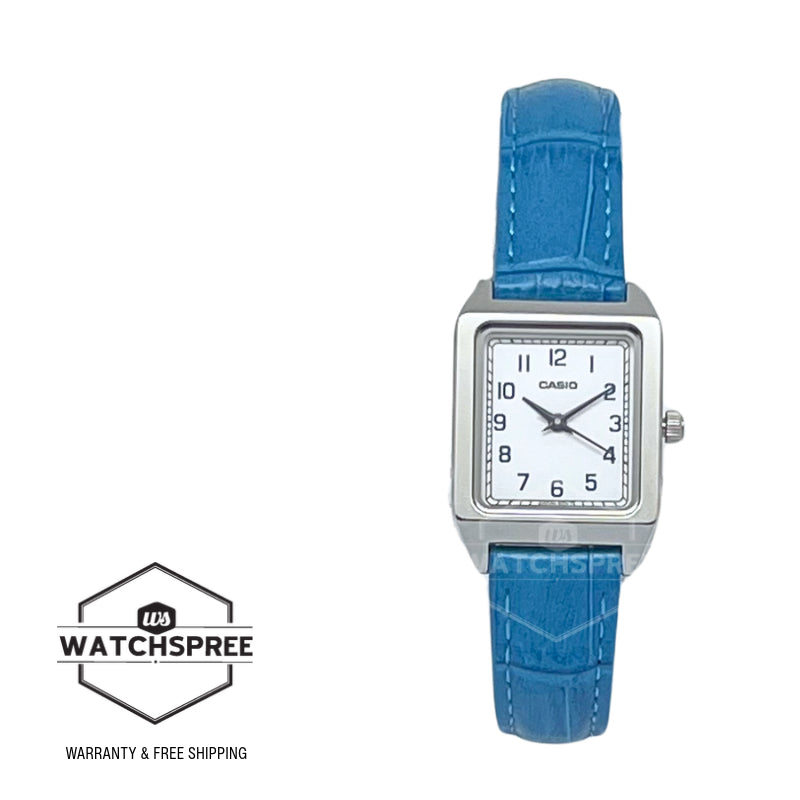 Casio Ladies' Analog Square Dial Blue Leather Strap Watch LTPB150LA-2B LTP-B150LA-2B