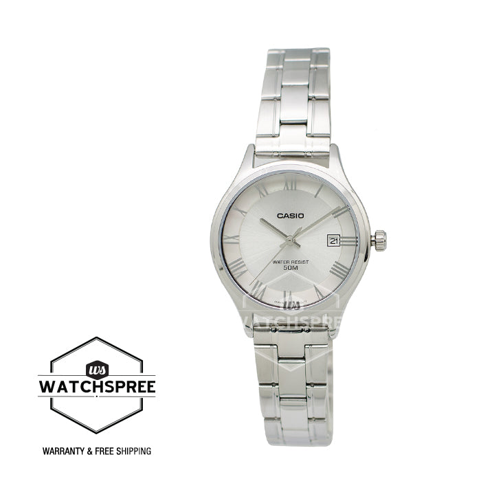 Casio Standard Analog-Ladies Silver Stainless Steel Band Watch LTPE142D-7A