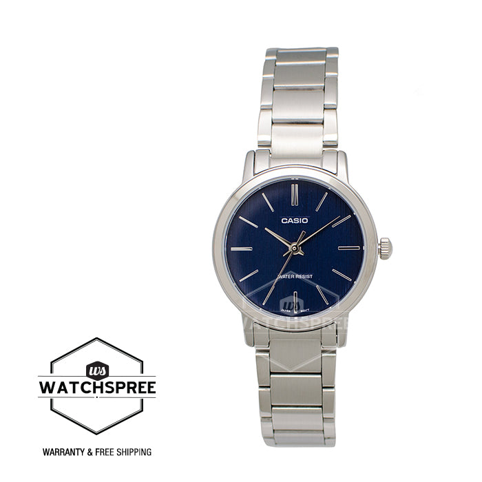 Casio Ladies' Standard Analog Silver Stainless Steel Band Watch LTPE145D-2A LTP-E145D-2A