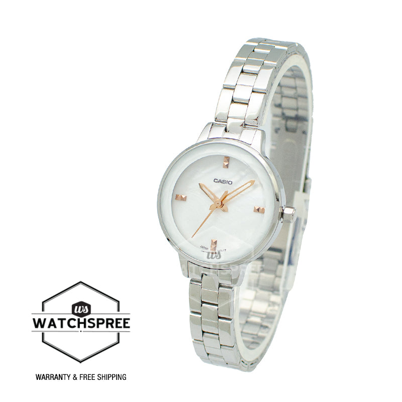 Casio Ladies' Analog Silver Stainless Steel Band Watch LTPE162D-7A LTP-E162D-7A