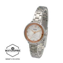 Load image into Gallery viewer, Casio Ladies&#39; Analog Silver Stainless Steel Band Watch LTPE163D-7A2 LTP-E163D-7A2
