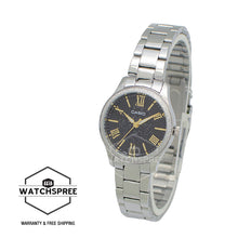 Load image into Gallery viewer, Casio Ladies&#39; Analog Silver Stainless Steel Band Watch LTPE164D-1A LTP-E164D-1A
