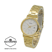 Load image into Gallery viewer, Casio Ladies&#39; Analog Gold Ion Plated Stainless Steel Band Watch LTPE175G-7E LTP-E175G-7E
