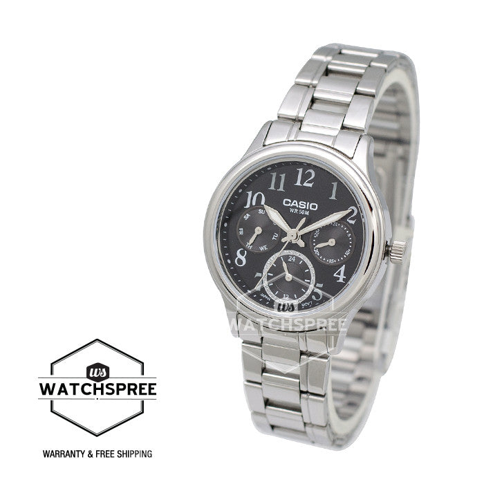 Casio Standard Analog Ladies Stainless Steel Band Watch LTPE306D-1B