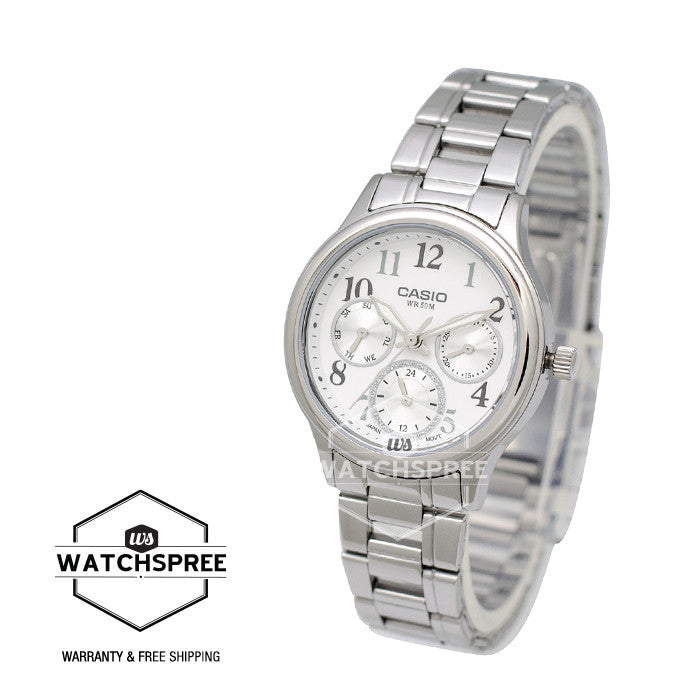 Casio Standard Analog Ladies Stainless Steel Band Watch LTPE306D-7B