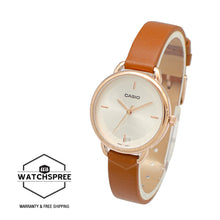 Load image into Gallery viewer, Casio Ladies&#39; Analog Brown Leather Strap Watch LTPE413PL-7A LTP-E413PL-7A

