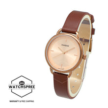 Load image into Gallery viewer, Casio Ladies&#39; Analog Dark Brown Leather Strap Watch LTPE413RL-5A LTP-E413RL-5A
