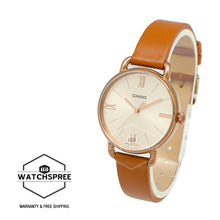 Load image into Gallery viewer, Casio Ladies&#39; Analog Brown Leather Strap Watch LTPE414RL-5A LTP-E414RL-5A
