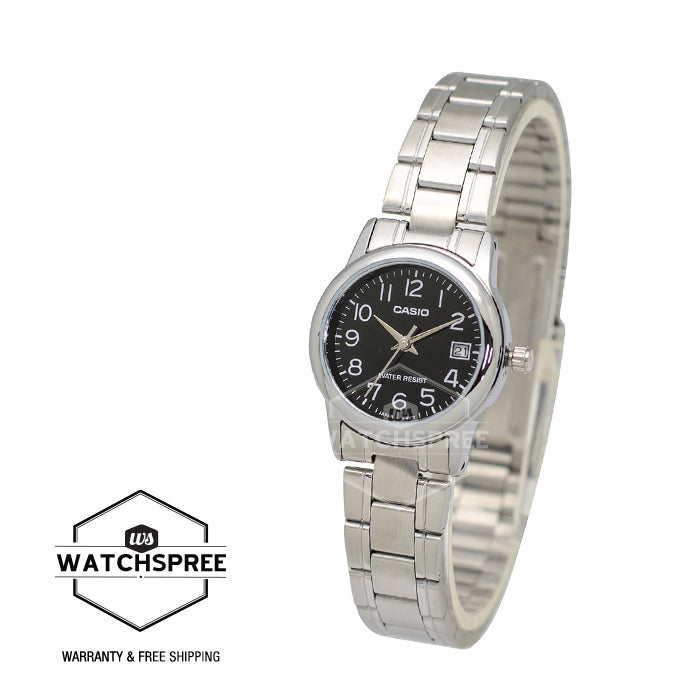 Casio Ladies' Standard Analog Silver Stainless Steel Band Watch LTPV002D-1B LTP-V002D-1B