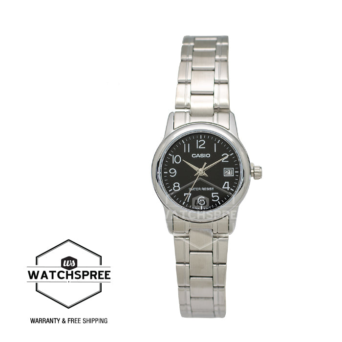 Casio Ladies' Standard Analog Silver Stainless Steel Band Watch LTPV002D-1B LTP-V002D-1B
